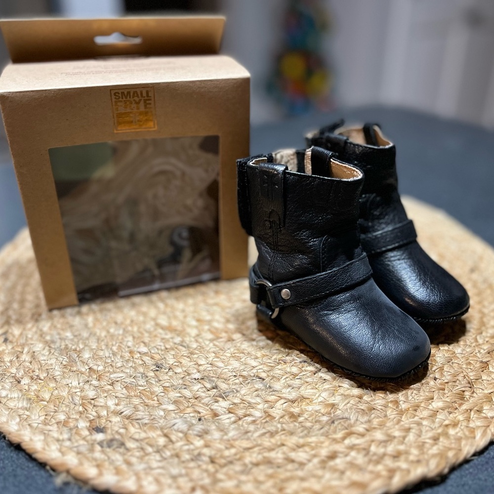 Baby Frye Harness Booties- Black - Size 1